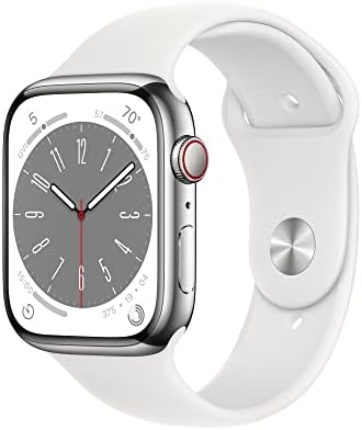 Apple Watch Series 8 [GPS + Cellular 45mm] Smart Watch w/Silver Stainless Steel Case with White Sport Band – M/L: Detailed Review & Recommendations on Fitness Tracker, Blood Oxygen & ECG Apps, Always-On Retina Display, and Water Resistance