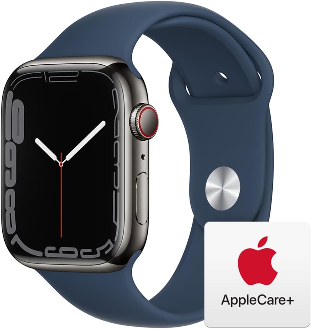 Apple Watch Series 7 [GPS + Cellular 45mm] Smart Watch w/Graphite Stainless Steel Case with Abyss Blue Sport Band: Detailed Review & Recommendations on Fitness Tracker, Blood Oxygen & ECG Apps, Always-On Retina Display, and Water Resistance